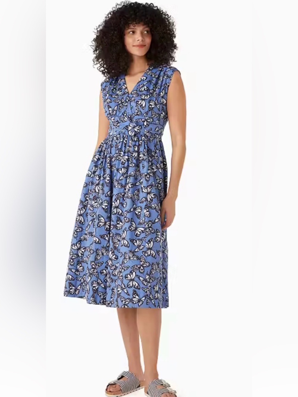 Kate Spade Poplin Bow Butterfly Print Dress- Size 12